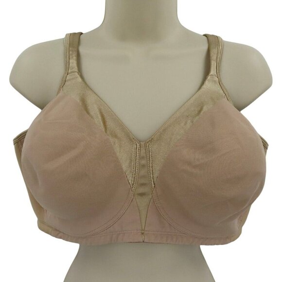 Playtex 42DDD Bra Style 4803 18 Hour Silky Soft Smoothing Solid Beige Wireless - Picture 1 of 12